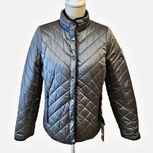 RENUAR Liquid Black/Silver Reversible Quilted Puffer Jacket Size M